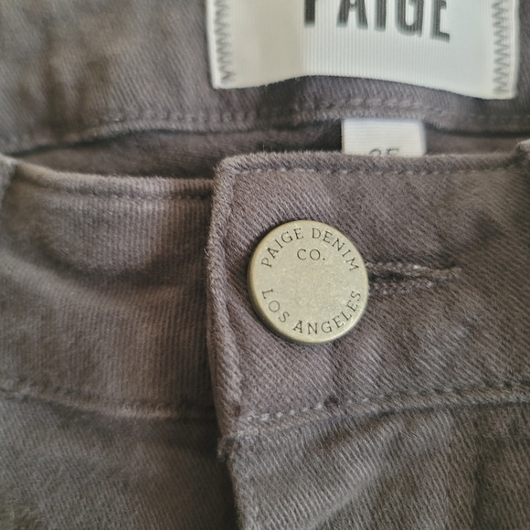 PAIGE, Liam High Rise Denim Moto Ankle Skinny Jeans, Stone Grey, Size‎ 25 - Picture 7 of 11